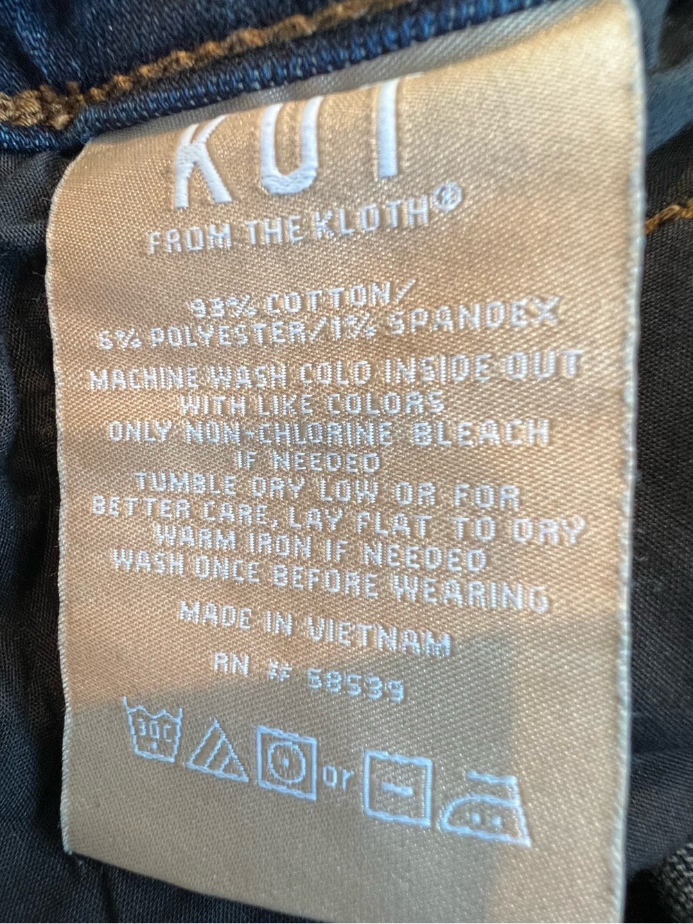 KUT From the Kloth Wide Leg Meg Jean High Rise Button Patch Pocket 8 Dark Rinse - Picture 11 of 12